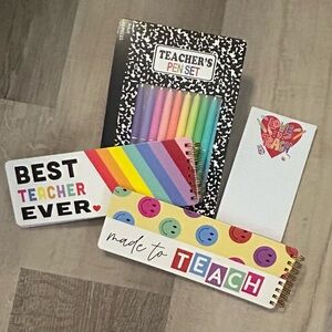 Colorful Teacher's Pen and Notepad Set